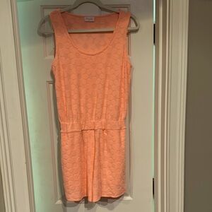 Pink Lily small Orange Scoop Neck Romper. Like new
